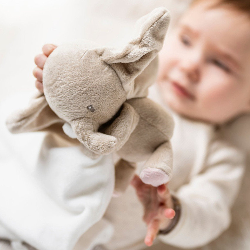 Doudou Eléphant - Fanfan - Créme - 27x27 cm 