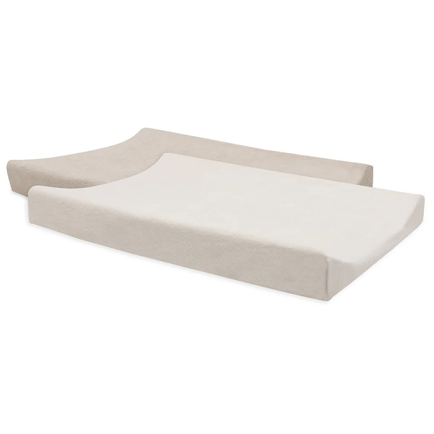Housse matelas à langer éponge - Oatmeal/sable - 50x70 cm - 2 Pcs