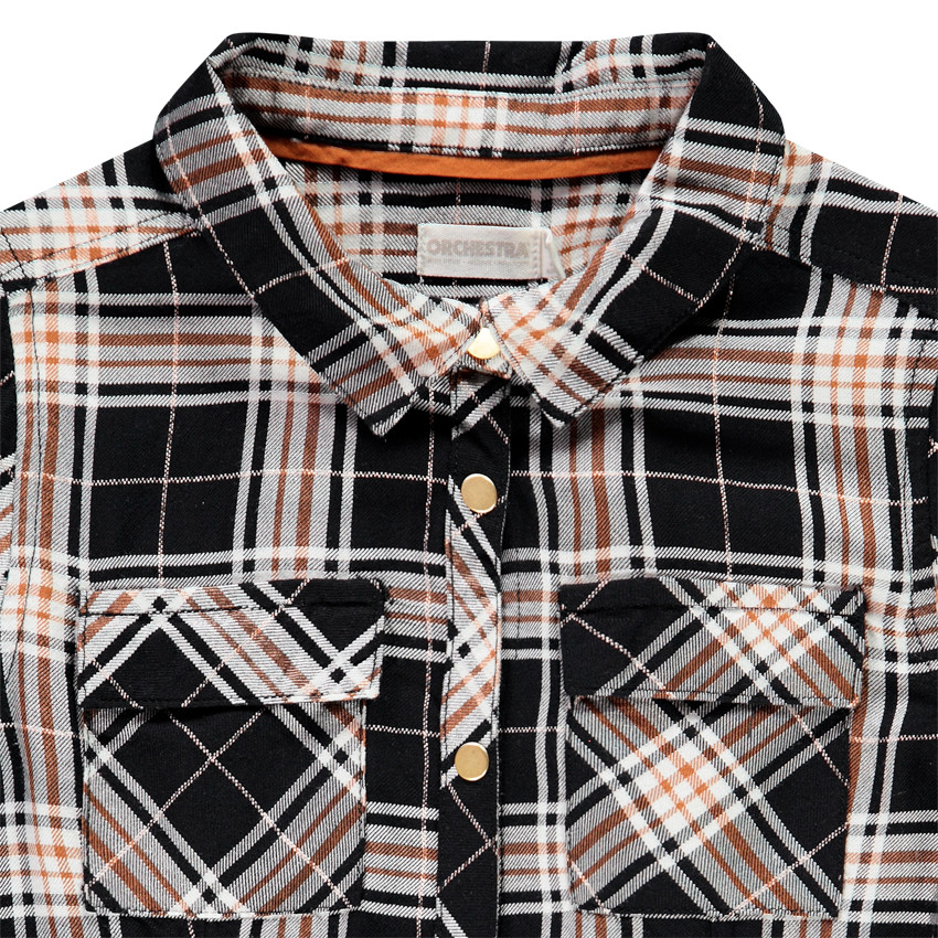 Chemise manches longues à carreaux pour enfant fille 