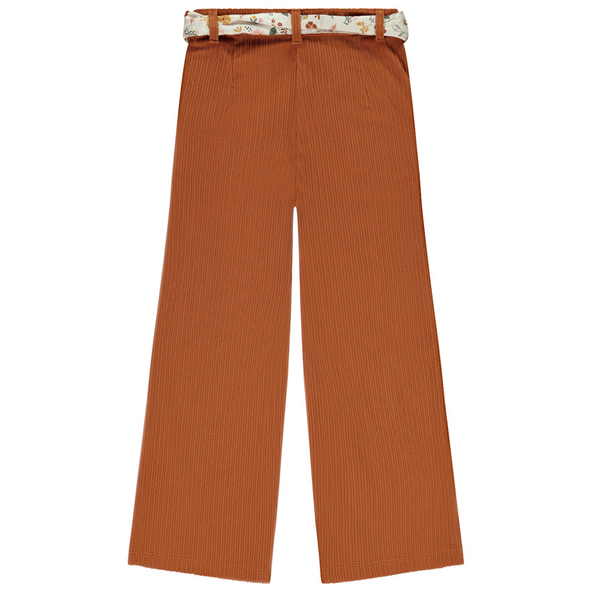 Pantalon évasé en velours côtelé avec ceinture pour fille 