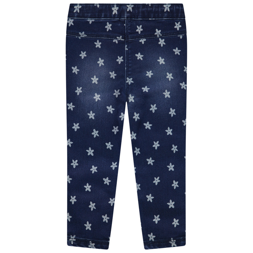 Jegging super stretch en twill imprimé fleurs pour bébé fille 