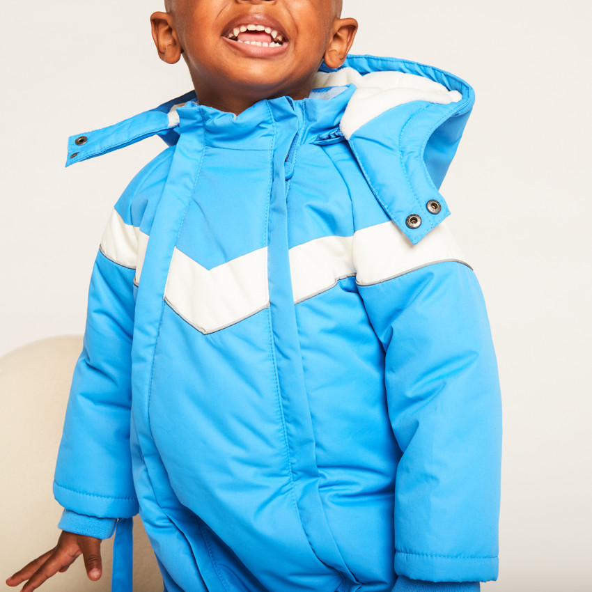 Combi-pilote de ski pour bébé garçon avec finitions différentes selon l'âge 