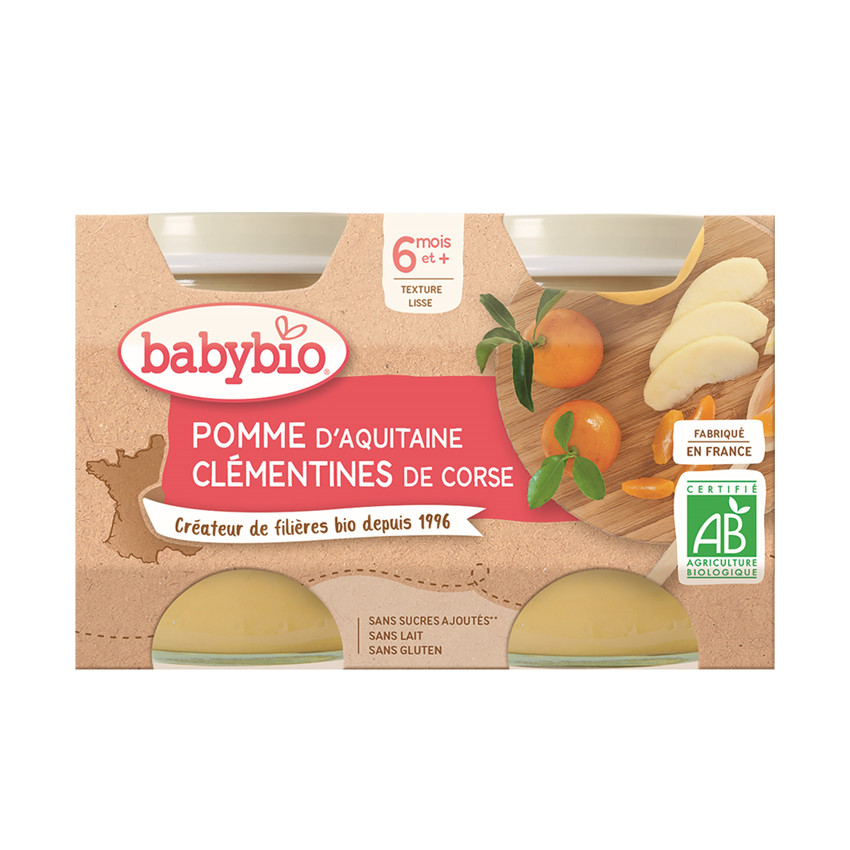 Petits pots pommes d'Aquitaine et clémentines de Corse  