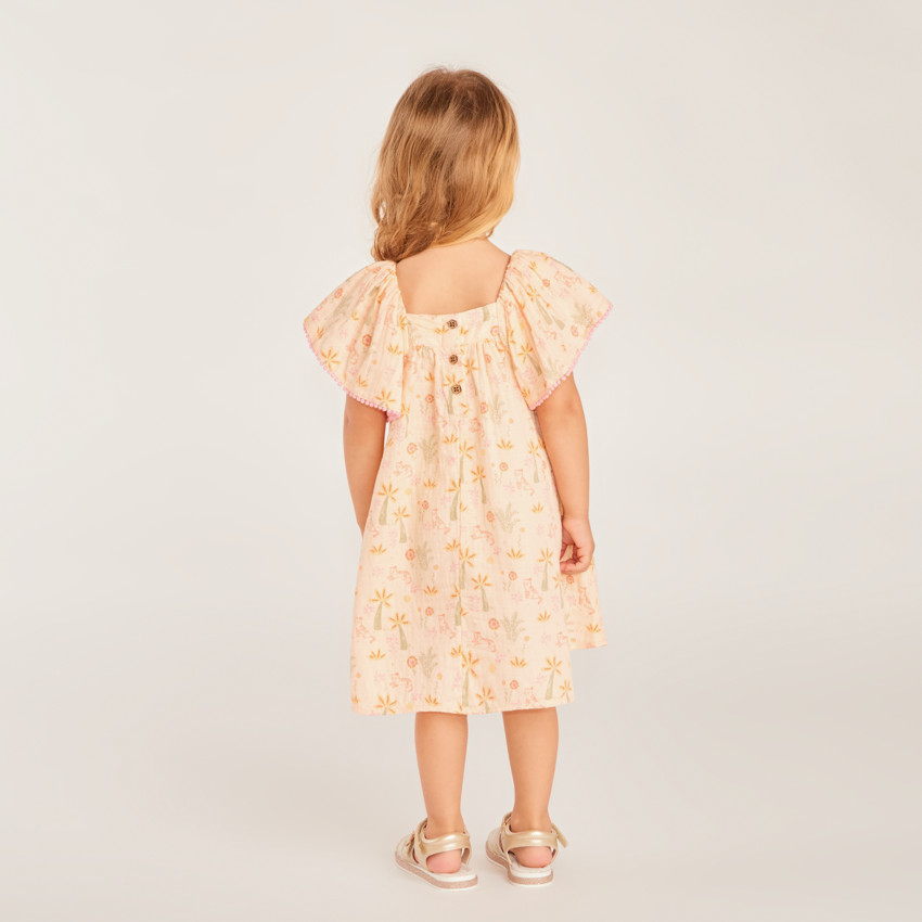 Ensemble 2 pièces robe + bandeau imprimé fantaisie pour bébé fille 