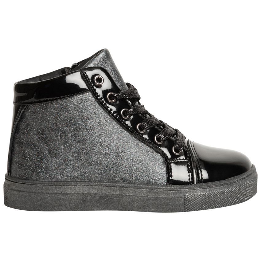 Bottillons argentés et vernis pour enfant fille