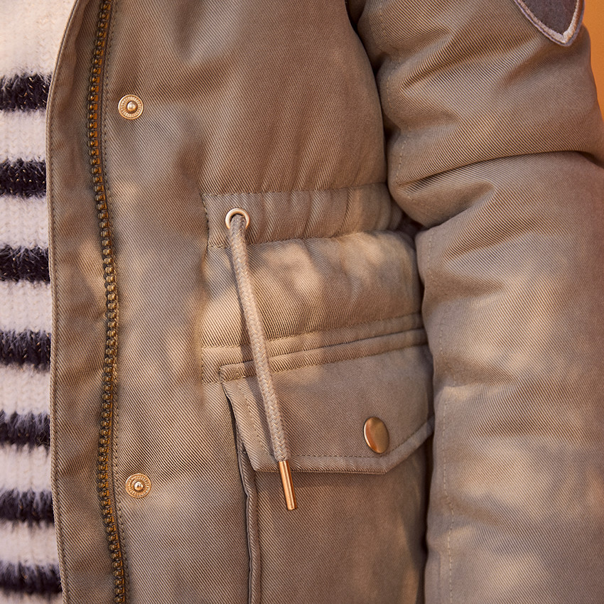 Parka déperlante à capuche effet fourrure pour fille 