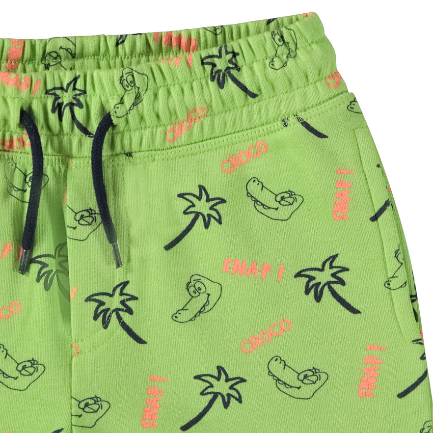Bermuda en molleton imprimé crocodiles/palmiers pour garçon 