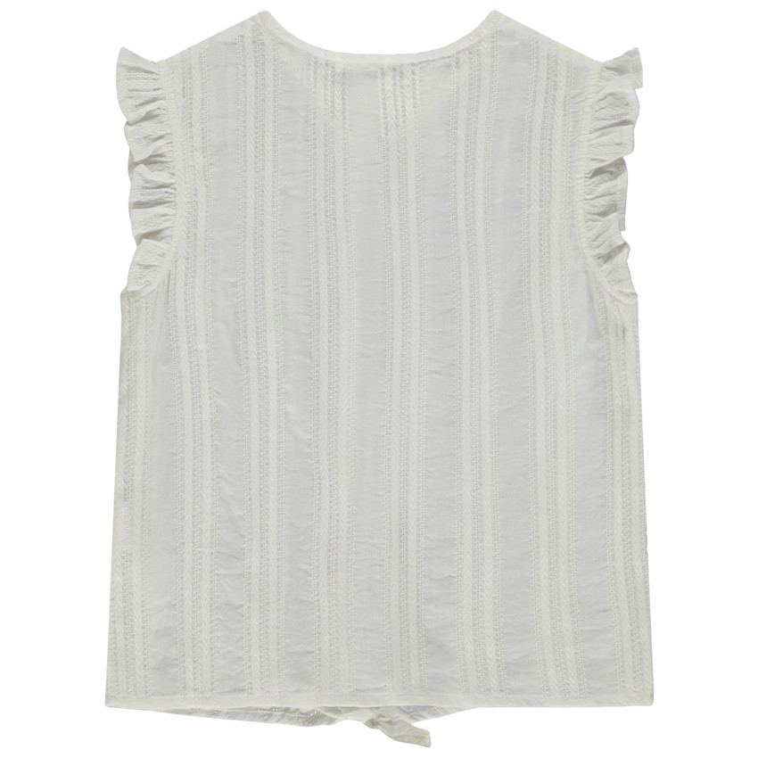 Chemisier manches courtes volantées à nouer pour fille 