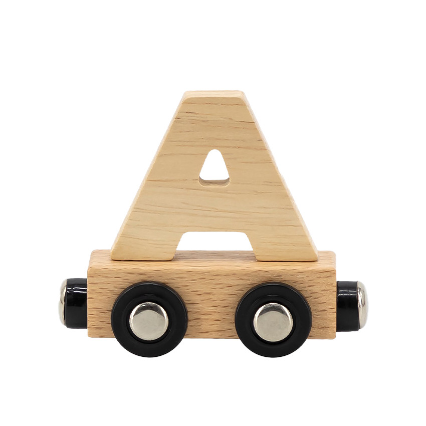 Wagon aimanté lettre "A" en bois pour train 