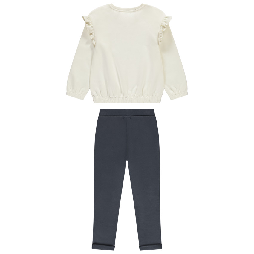 Ensemble jogging avec sweat volanté pour fille 