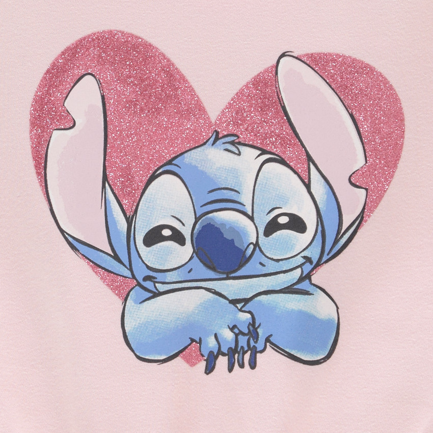 Sweat oversize print pailleté Stitch Disney pour bébé fille 
