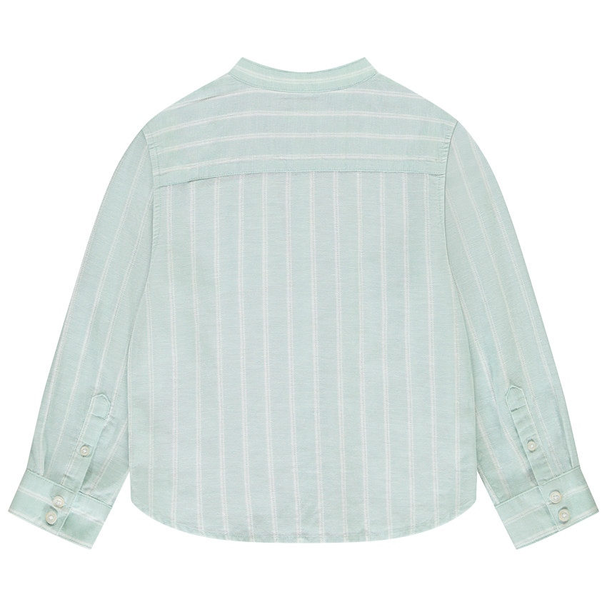 Chemise manches longues à rayures et col mao pour garçon  