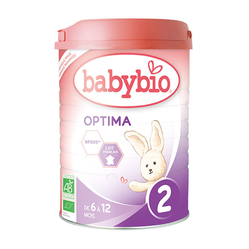Lait en poudre au lait de vache bio Optima 2 de 6 à 12 mois - 900g 