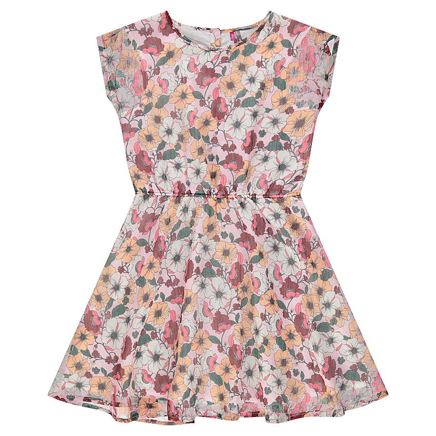 Junior - Robe fleurie en voile armuré 