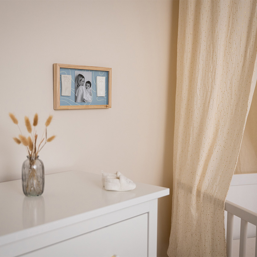 Cadre 2 empreintes et photo Blue Abstrait  