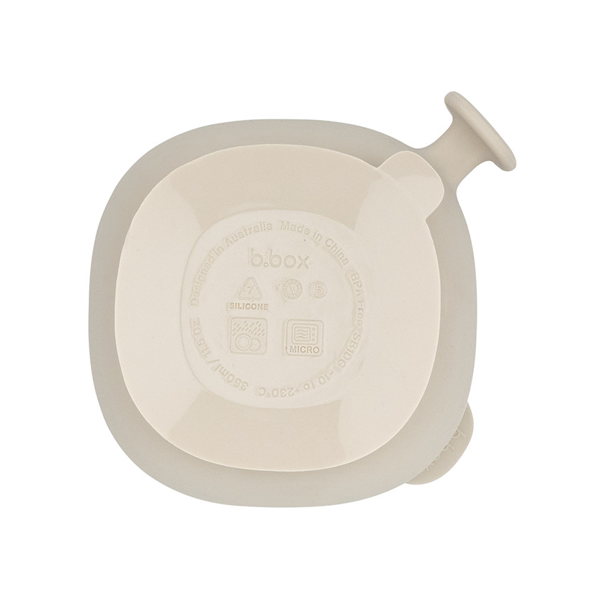 Bol en silicone ventousé avec couvercle latte 