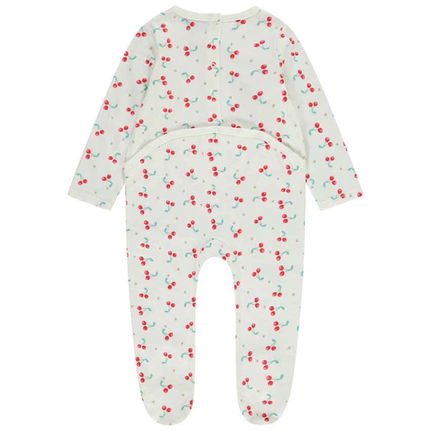 Lot de 3 dors-bien en jersey cerises pour bébé fille 
