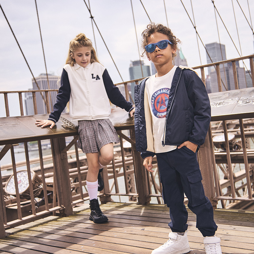 Veste teddy en molleton contrecollé sherpa patch LA pour fille 