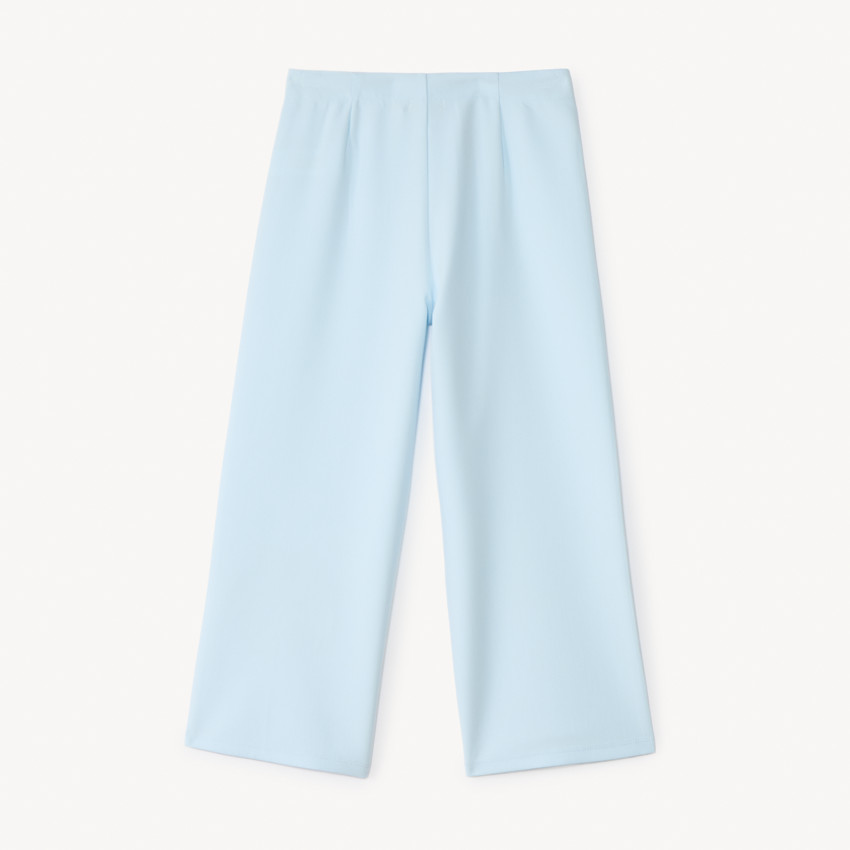 Pantalon large à pinces et fleur brodée pour fille 