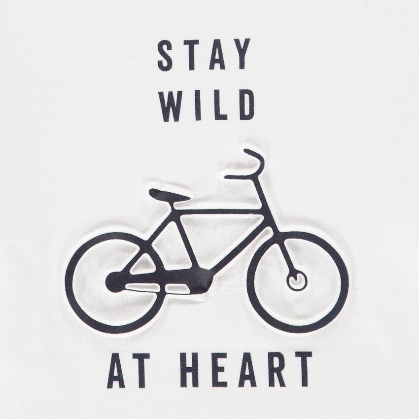 T-shirt manches longues pour enfant garçon en coton print vélo en relief 