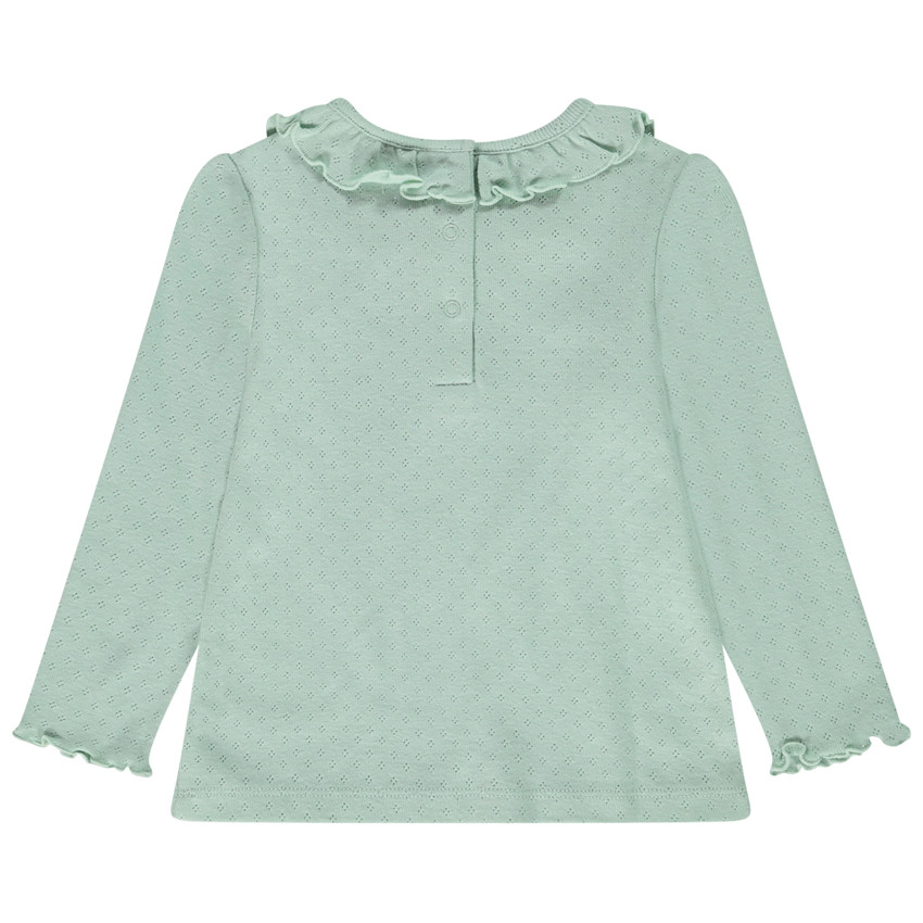 T-shirt manches longues en maille pointelle pour bébé fille 