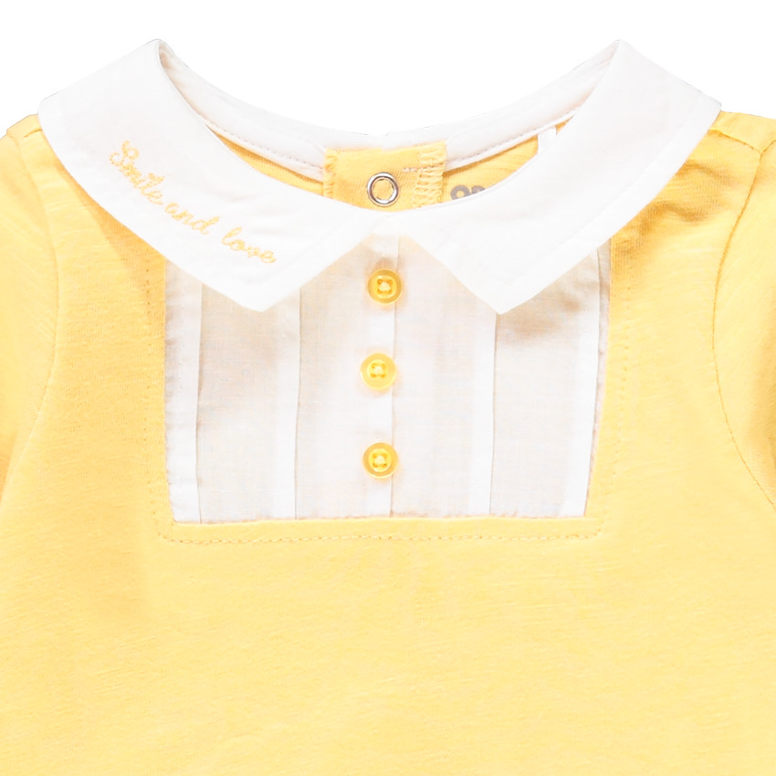 Dors-bien en jersey col claudine et plastron pour bébé garçon 