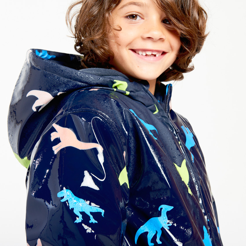 Parka gomme à couleur changeante imprimé dinos pour garçon 