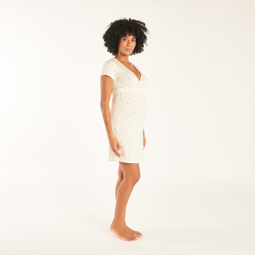 Nuisette manches courtes à pois pour femme 