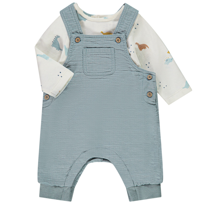 Ensemble 2 pièces avec salopette pour bébé garçon 