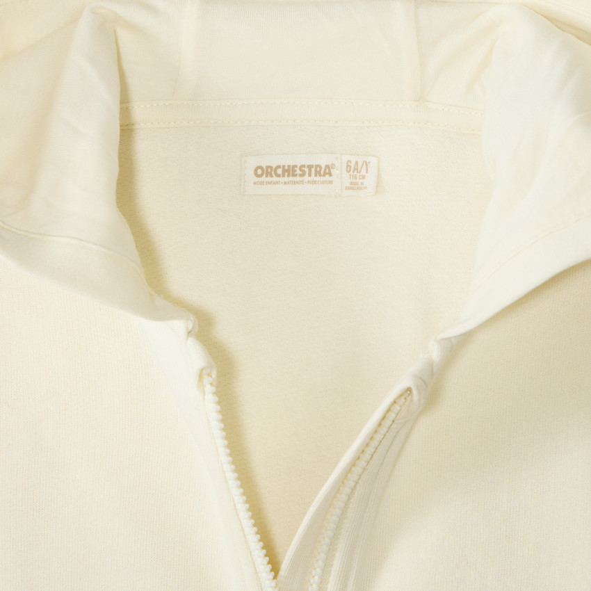 Gilet molleton uni à capuche pour fille 