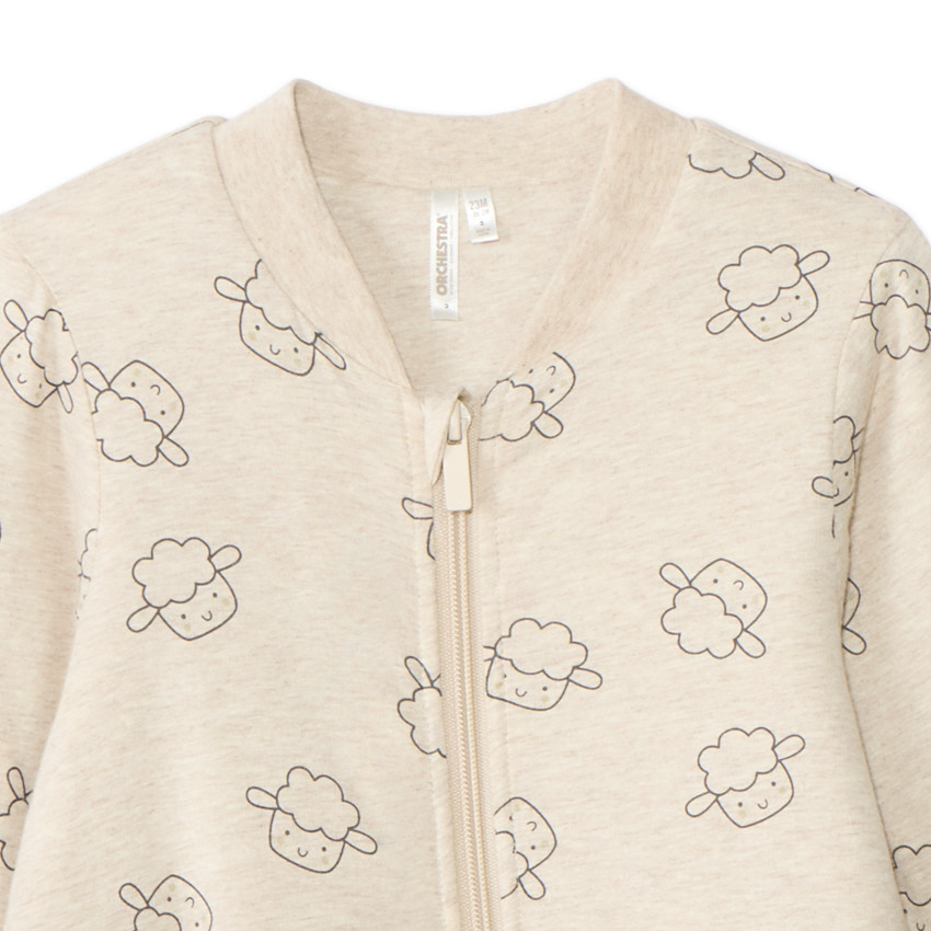 Surpyjama rembourré à imprimé moutons pour bébé 