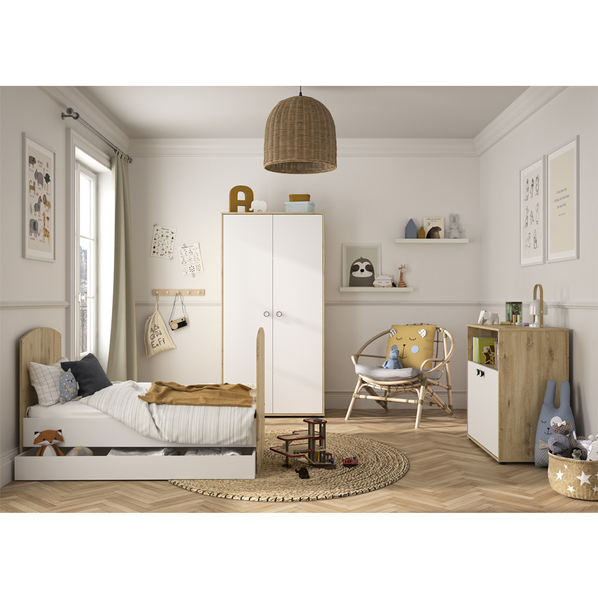 Option 2 pans pour lit Arthur 70 x 140 cm - Blanc 