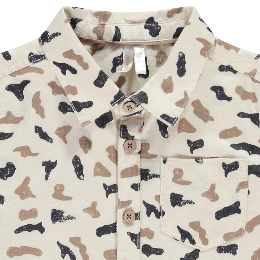 Chemise manches longues imprimé tacheté pour bébé garçon 