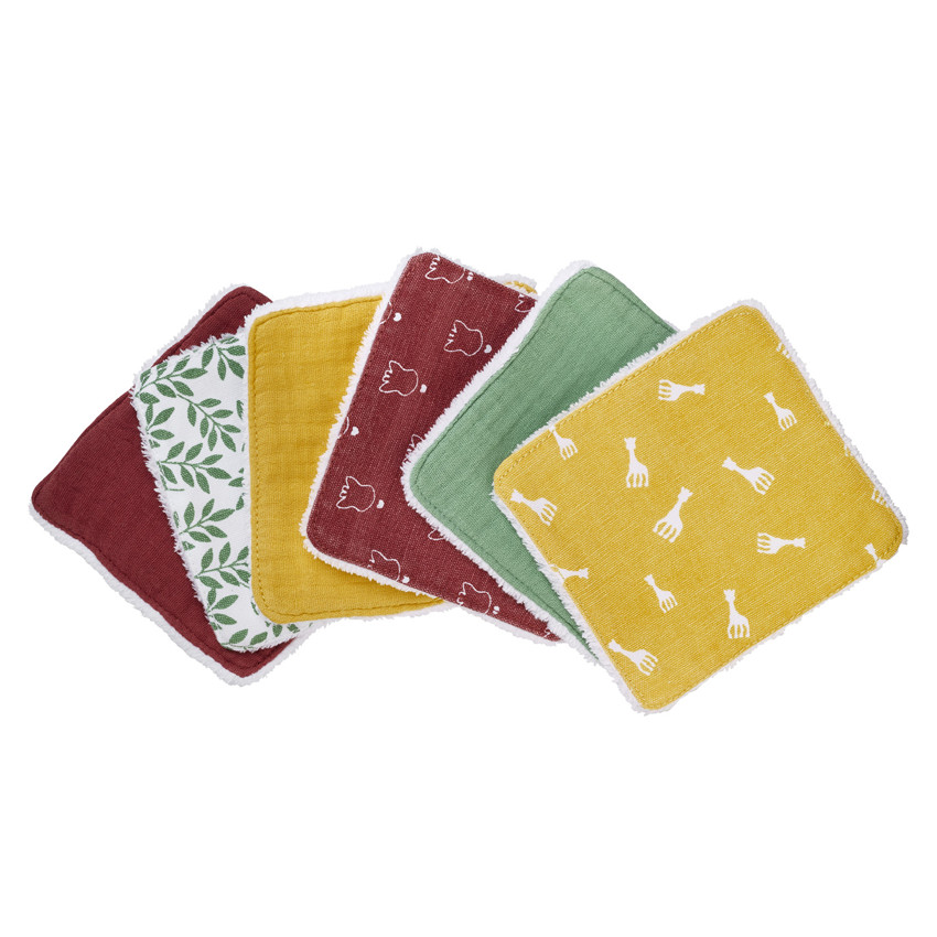Lot de 6 lingettes lavables en coton  