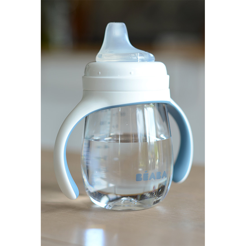 Biberon d'apprentissage 2 en 1 210 ml - Windy Blue - Blanc (Béaba) - Image 4
