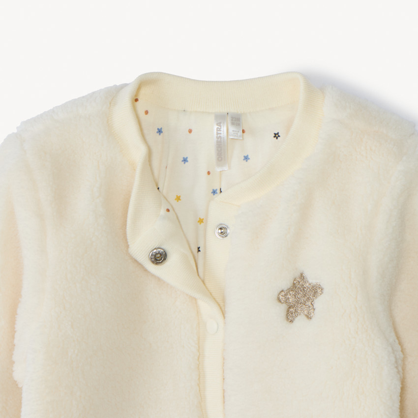 Veste en sherpa avec étoile dorée pour bébé fille 