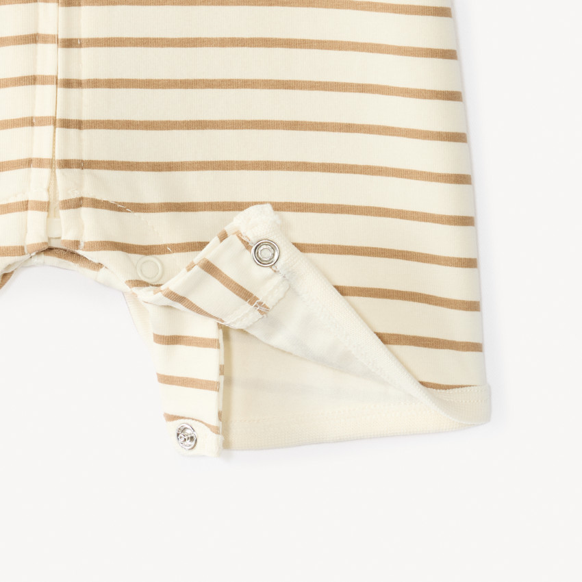 Combishort à rayures print ourson pour bébé garçon 