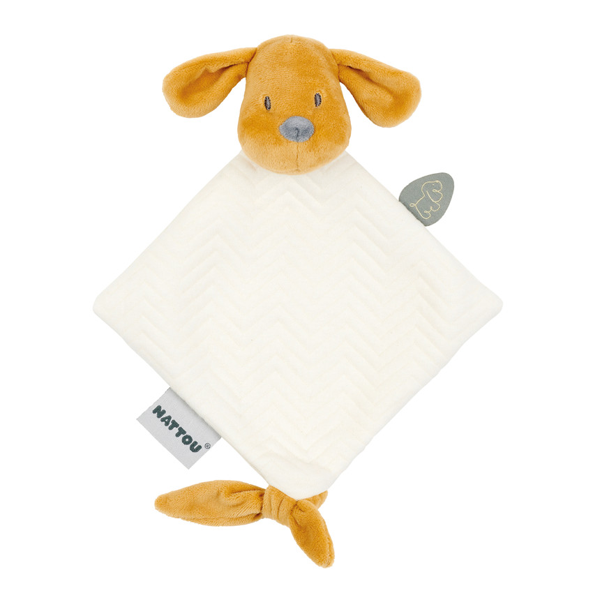 Doudou chien Charlie en jacquard - Vanille 