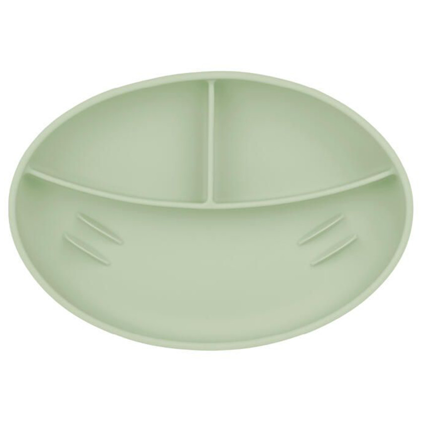 Assiette compartiments anti-dérapante Vert