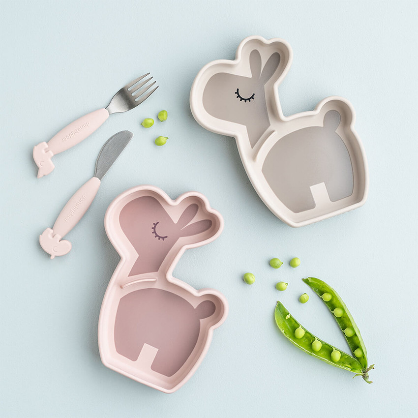 Assiette ventousée en silicone Lalee sable 