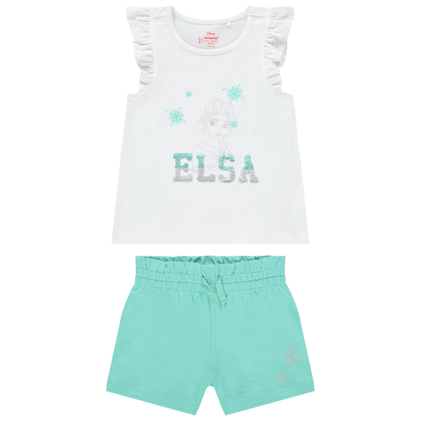 Ensemble à débardeur print Elsa Disney en sequins magiques 