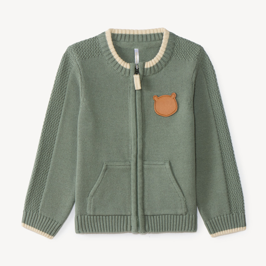 Gilet zippé en tricot bébé garçon