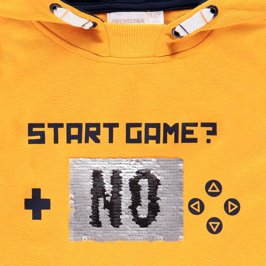 Sweat à capuche à message en sequins magiques pour enfant garçon 