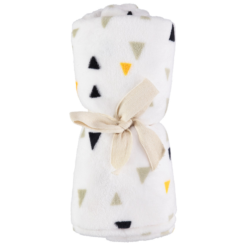 Couverture en sherpa imprimé triangles 