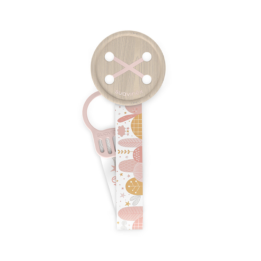 Attache-sucette ruban Dreams rose 