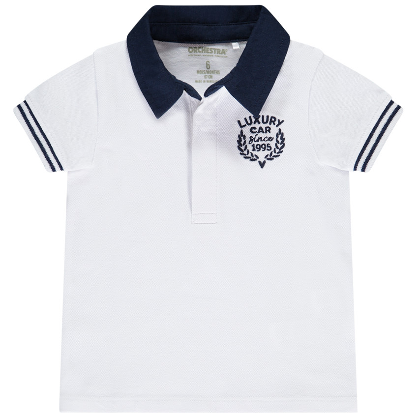 Polo manches courtes à blason brodé pour bébé garçon