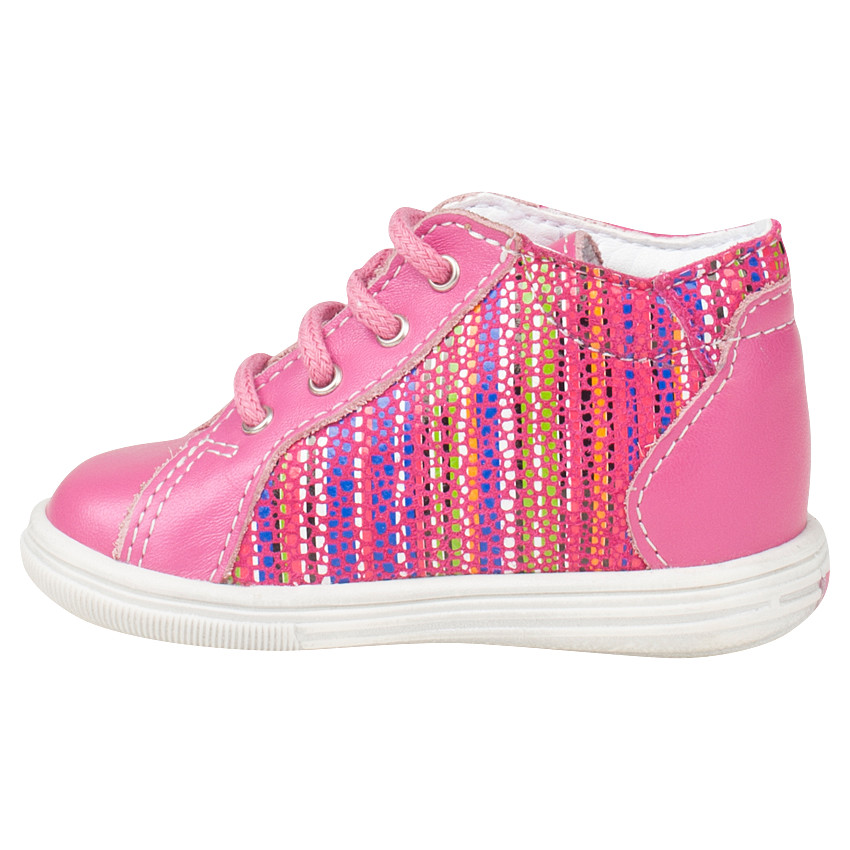 Bottillons en cuir imprimés fantaisie multicolore 