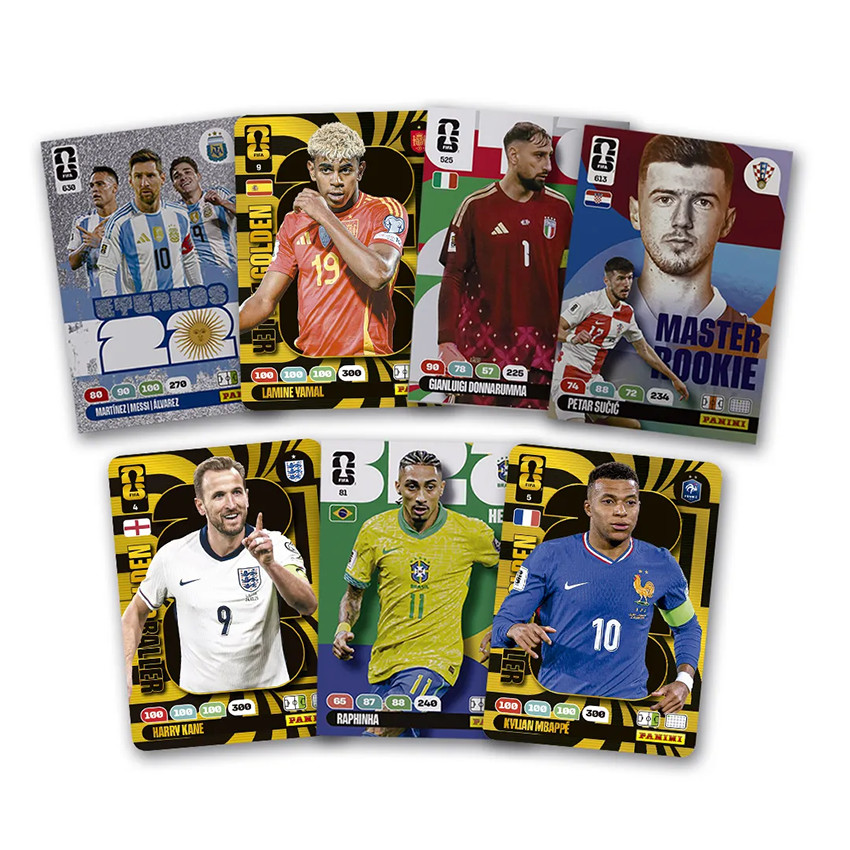 Blister 7 pochettes cartes adrenalyn XL de la Coupe du monde de la FIFA 2026 + 4 cartes édition limitée 