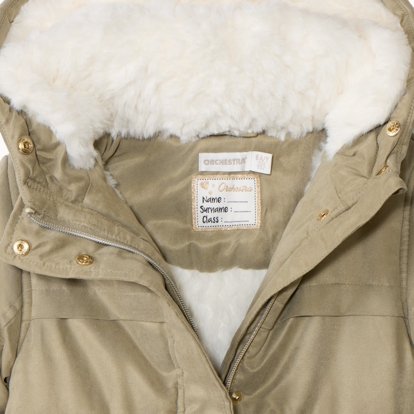 Parka déperlante à capuche effet fourrure pour fille 