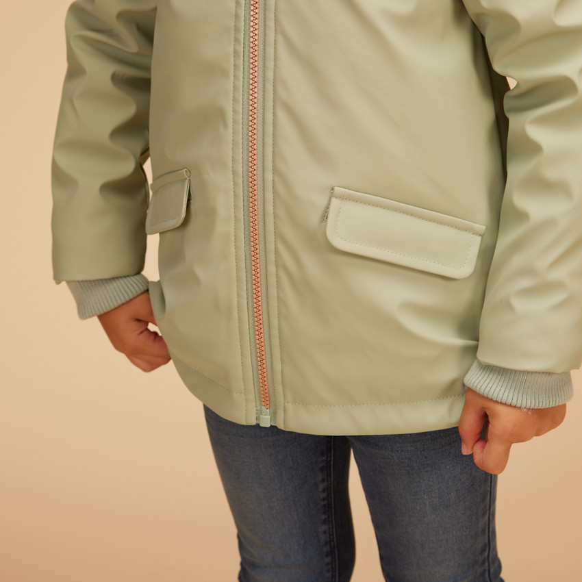 Parka gomme déperlante doublure sherpa pour fille 
